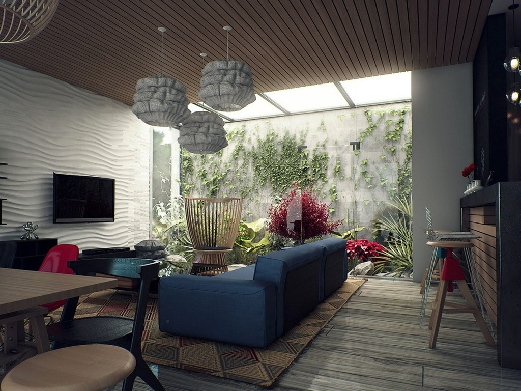 Percantik Ruang Keluarga Dengan Skylight Kerajinan Batu Alam